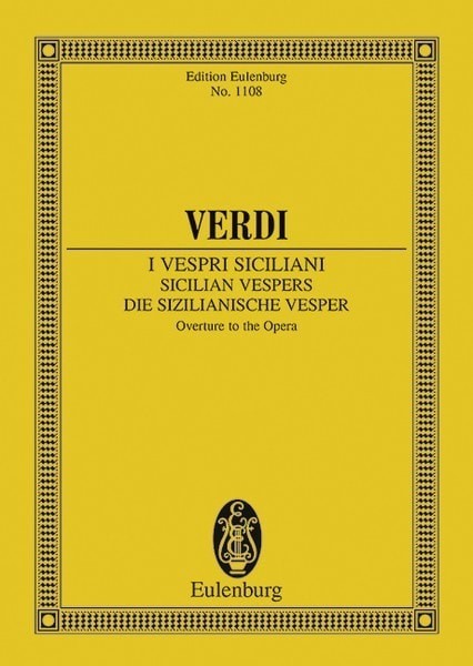 Verdi: Sicilian Vespers (Study Score) published by Eulenburg